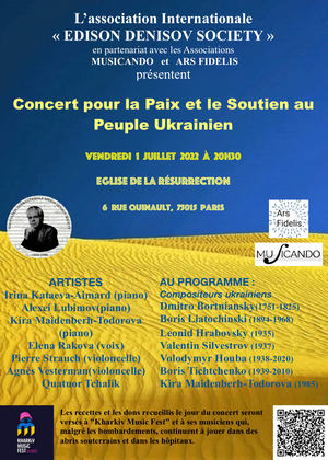 Concert proposé par Edison Denisov Society et Musicando Pour l'Ukraine
